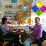 Tea in the open art cafe