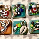 Mixed media mosaic pendants 