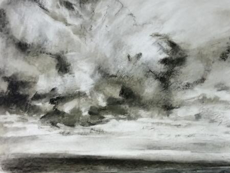 Drawing clouds over Irish Sea