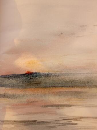sketch of sunrise Spain