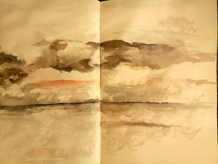sketch sky and sea Spain