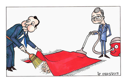 Nigel Farage sucking up what David Cameron sweeps under the carpet