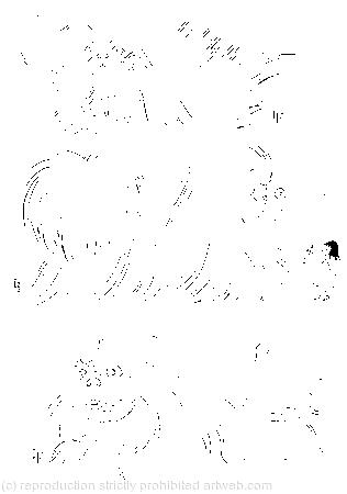 The puppy made another rush at the stick/She picked up a little bit of the stick