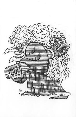 Old Lady with Oni's arm