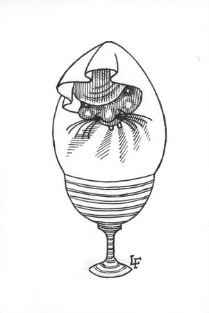 Daruma in an eggcup