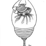 Daruma in an eggcup