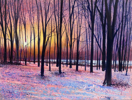 Woodland Winter Sunset SOLD