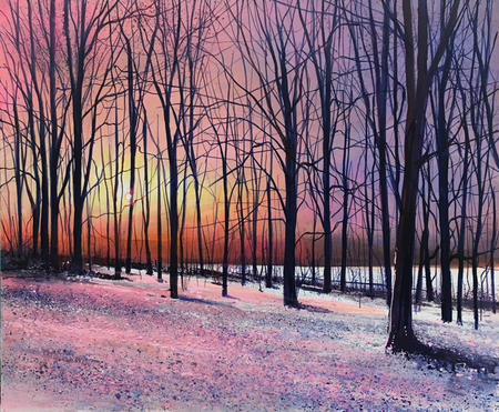 Woodland Winter Sunset 2 Day 295 SOLD