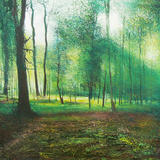 Trees and Ferns, Mossy Green  SOLD