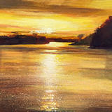 Sunset on the River Rhine Day 268 SOLD