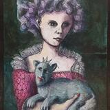 Lady with Wise Grey Cat