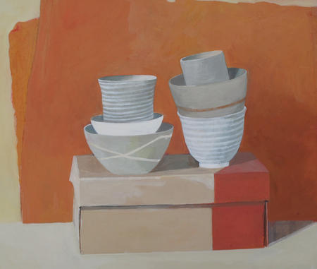 Stacked Bowls on a Shoebox