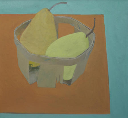 Two pears in a basket