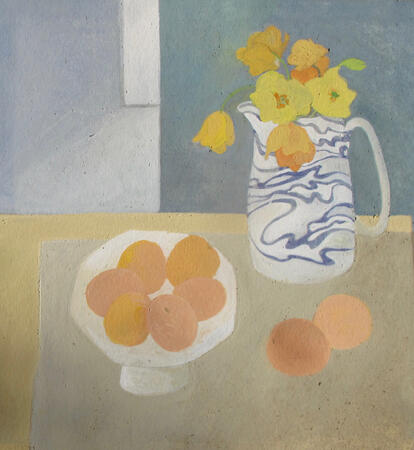 Marbled jug and Apricots