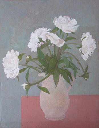 Peonies in a Tuscan Jug