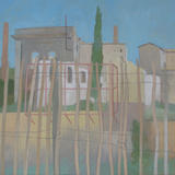 Factory ruins behind the wire