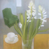 Armchair and hyacinths