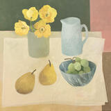 On the table: Poppies Pears and Grapes 