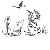 boy barefoot blackbird 1