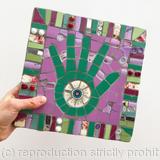 Lucky Hand-purple and green 