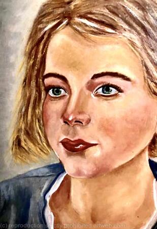 Portrait of a Girl in a Blue Dress