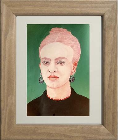 Frida Kahlo with Silver Earrings