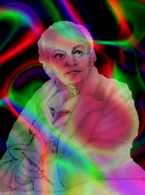 Vivid Spectrum Portrait of William Blake by Margot Stinton