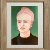 Frida Kahlo with Silver Earrings