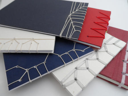 A selection of Japanese stab stitch bindings