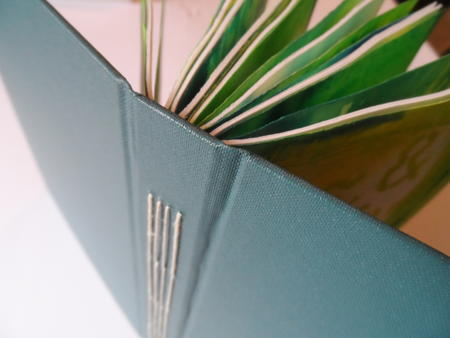 Long stitch binding no 1 with hand painted pages
