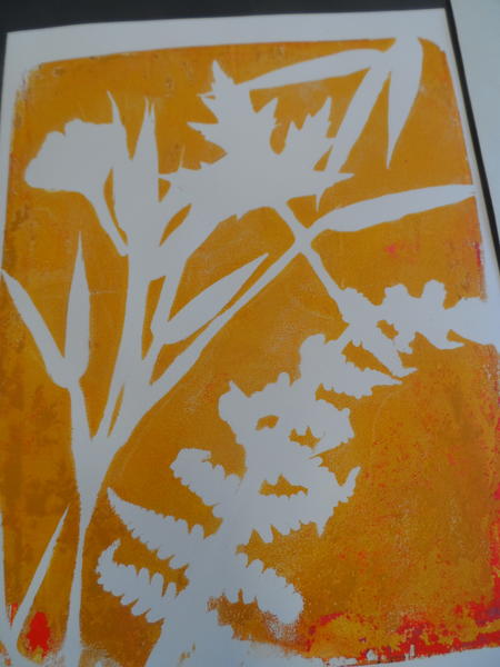 Gelli printing - nature inspired - students work
