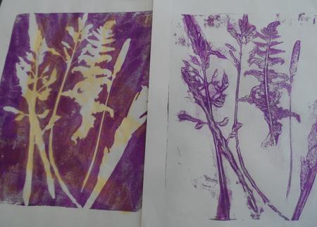 Gelli printing - Nature inspired - students work
