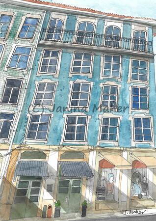 Lisbon buildings 4 Blue 