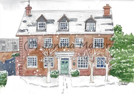 Private house in snow