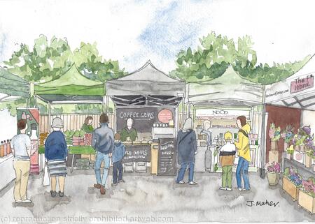 Caversham Artisan Market, Veg/Coffee/Nood