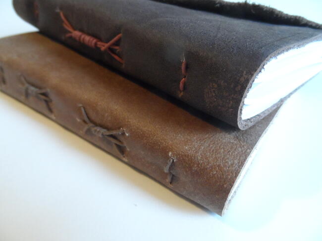 Holding image wrapped leather dark brown