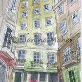 Lisbon buildings 3 Green/Yellow