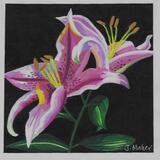 Gouache painting lilies