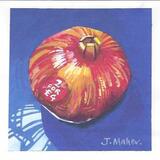 Gouache painting pomegranate whole