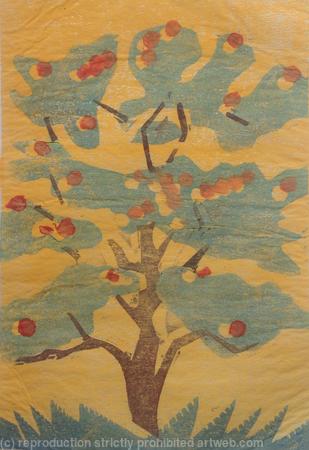 Orange Tree on yellow