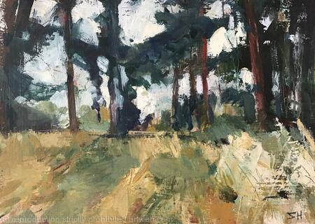 Pine Trees, small painting 