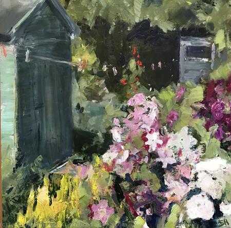 Garden with petunias 