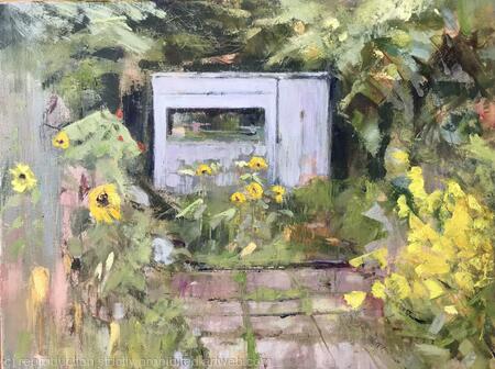 Grey Shed, oil painting