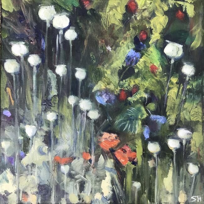 Poppies, cornflowers, raspberries