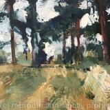 Pine Trees, small painting 