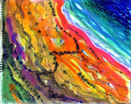 Path to the beach aerial view