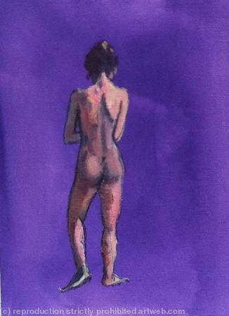 oil sketch purple girl