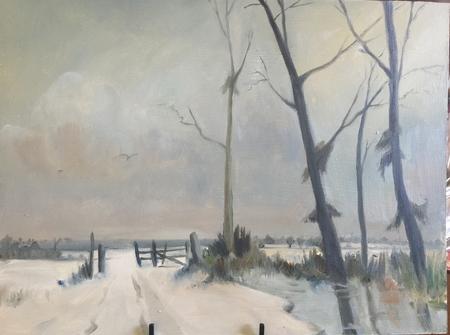 Wintry Scene Norfolk, UK 12x16 2015 copy