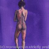 oil sketch purple girl
