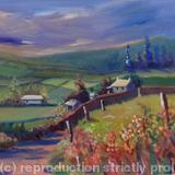 Oil - country view dusk